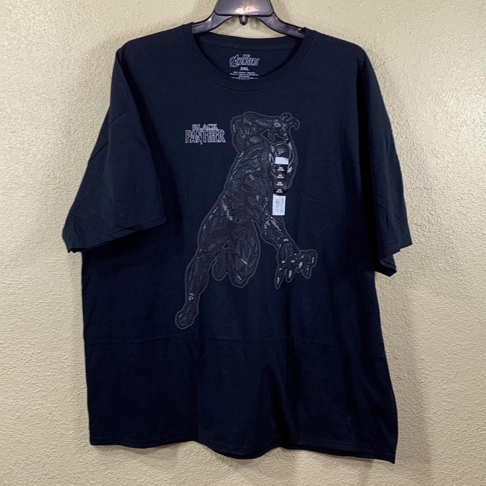 Marvel Avengers Black Panther Tee T-Shirt NWT 3XL Pullover Stretchy Short Sleeve